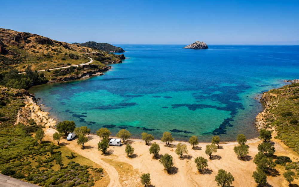 Küdür Bay is one of the hidden bays of Bodrum that rewards those who seek quieter shores — a secluded, unspoiled retreat where the Aegean meets pine-covered hills.