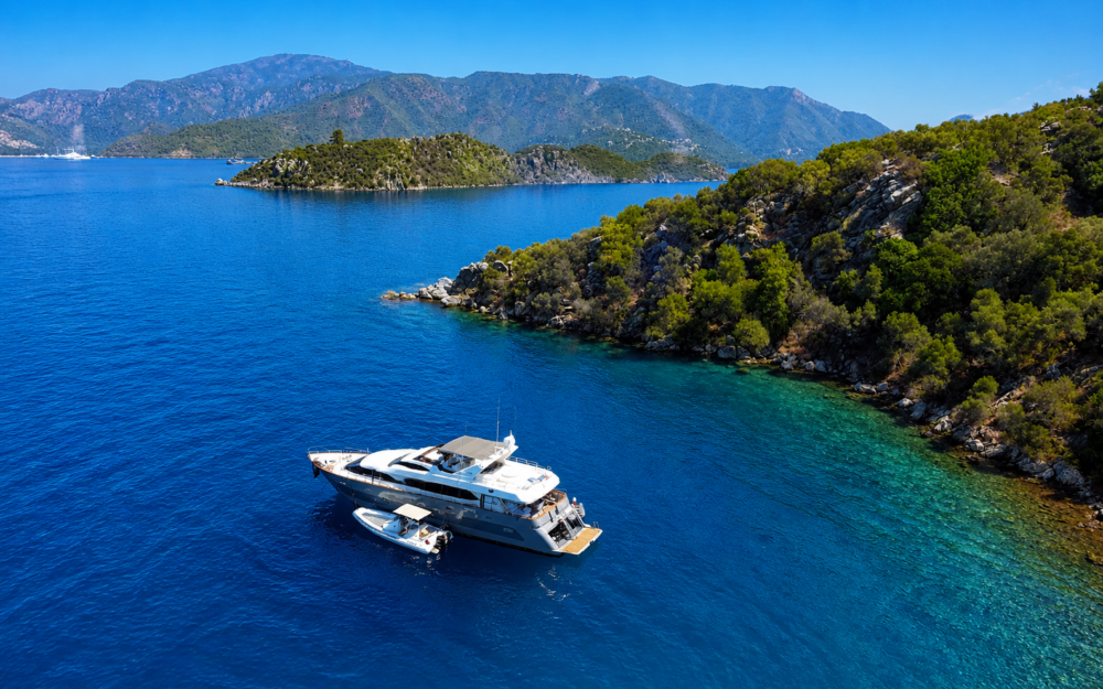 Paradise Bay, one of the most beautiful hidden bays of Marmaris, featuring turquoise waters and unspoiled nature.