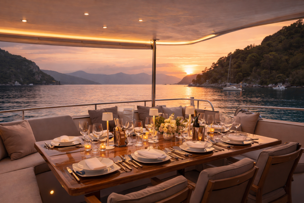 Dinner on the yacht
